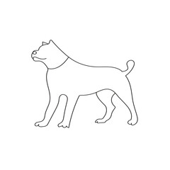 continuous one single  line art drawing of happy pet lover with dog.