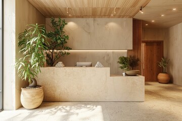 Naklejka premium Reception of wellness spa architecture furniture building.