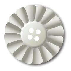 Fototapeta premium Sewing button icon, isolated on white. Circular button for clothes, art or crafts. Fashion and needlework. Vector isolated illustration