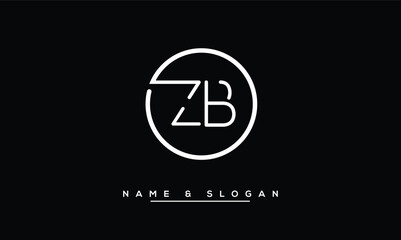 ZB,  BZ,  Z,  B  Abstract Letters Logo Monogram