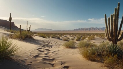 Landscape of natural dunes in the desert