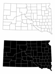 Fototapeta premium South Dakota administrative maps