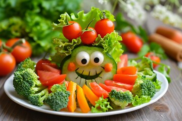 Happy Veggie Monster Plate