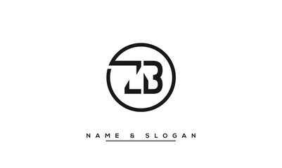 ZB,  BZ,  Z,  B  Abstract Letters Logo Monogram