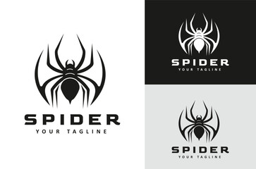 Arthropod Insect Spider Symbol Design Silhouette on Dark White background