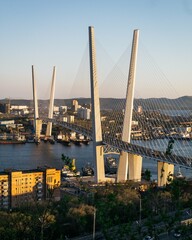Golden Bridge in Vladivostok during Sunset