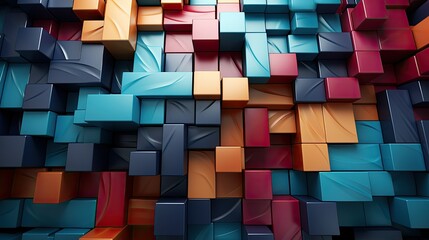 Abstract digital puzzle pieces fitting together to unlock online potential