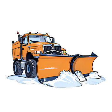 recommend clip art: Snow Plow Hand Drawn Cartoon Style Illustration