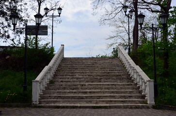 stone staircase in the park