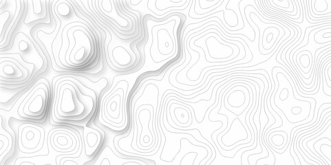 Vector geography landscape Topo contour map on white background, Topographic contour lines. Seamless pattern with lines Topographic map. Geographic mountain relief diagram line wave carve pattern.