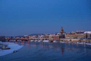 Warta , Rzeka, Gorzów , Lubuskie , Polska , wschód, wiadukt, kolej