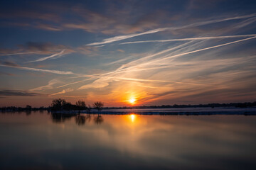 Warta , Rzeka, Gorz&oacute;w , Lubuskie , Polska , wsch&oacute;d