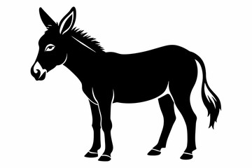 black donkey silhouette vector illustration on white background
