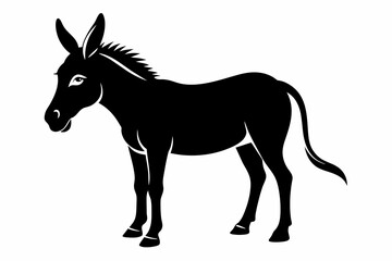 black donkey silhouette vector illustration on white background