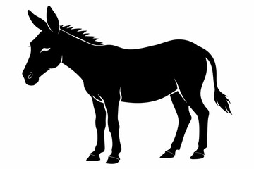 black donkey silhouette vector illustration on white background