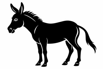 black donkey silhouette vector illustration on white background