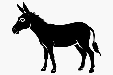 black donkey silhouette vector illustration on white background