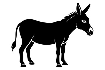 black donkey silhouette vector illustration on white background