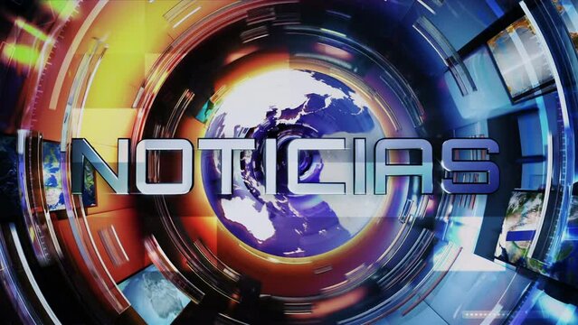 Animated Earth Rotating Digital World Breaking News Intro. Studio Background For News Report. World Live Report. TV Station Broadcasting. All Videos Included In My Portfolio.