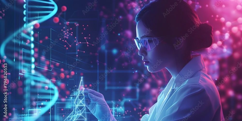 Poster quantum biologist unlocks genetic puzzles through breakthrough quantum computing simulations and vis