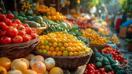 fruit and vegetable in a shop
