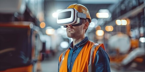 Transportation Worker Utilizing Virtual Reality Headset for Innovative Driver Training Program