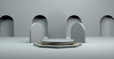 Abstract Background with Podium for product display 3d render