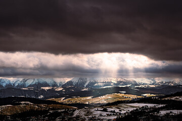 Przełom, Dunajec, zima ,góry ,Pieniny, Tatry