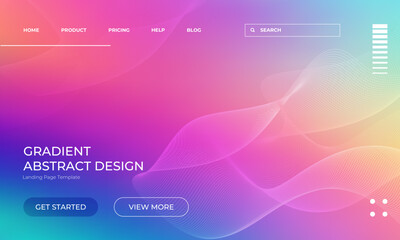Colorful Abstract Vector Gradient Background Pattern for Landing Page - obrazy, fototapety, plakaty