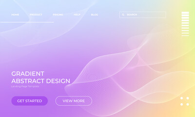 Unique Gradient Vector Blurred Abstract Background Template for Landing Page Design