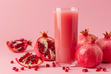 Fresh Pomegranate Juice and Fruit