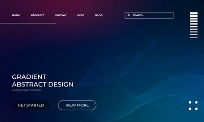 Vector Gradient Dark Background with Copy Space for Landing Page Design