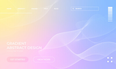 Pastel Multi-Coloured Gradient Background Vector Template for Landing Page