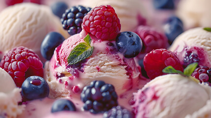 ice cream and berry fruit