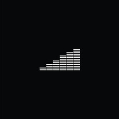 Abstract monochrome music equaliser display concept on black background.