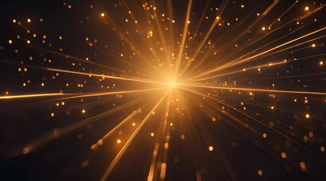 Abstract golden light particles glitter sparkle animated fantasy background