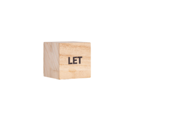 wooden cubes with the inscription Let on a white isolated background close-up