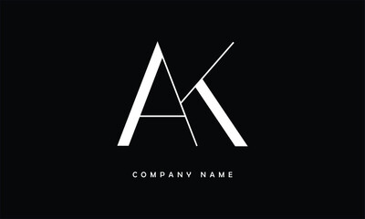AK, KA, A, K Abstract Letters Logo Monogram
