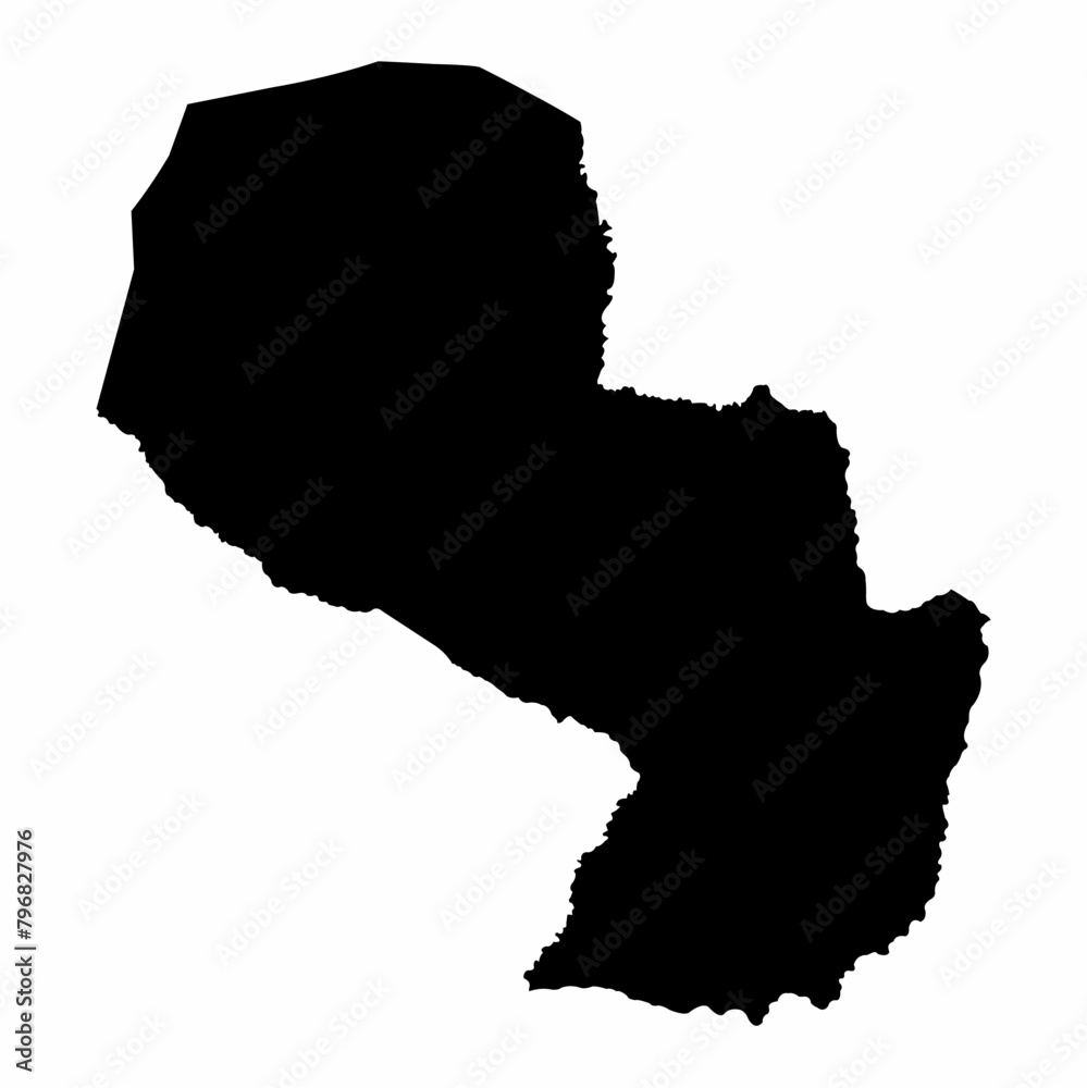 Wall mural Paraguay map dark silhouette