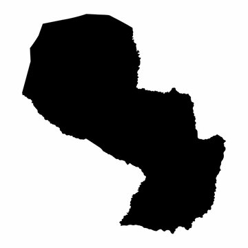 Paraguay map dark silhouette