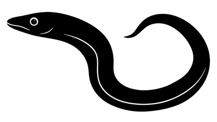 Eel silhouette vector illustration isolated on a white background 
