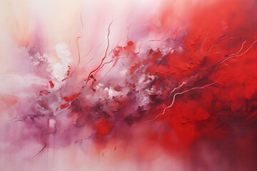 Scarlet Serenity Symphony, abstract landscape art, painting background, wallpaper, generative ai