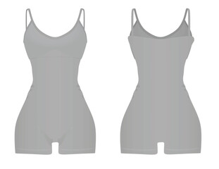 Grey  sleeveless jumpsuit. vector illustration