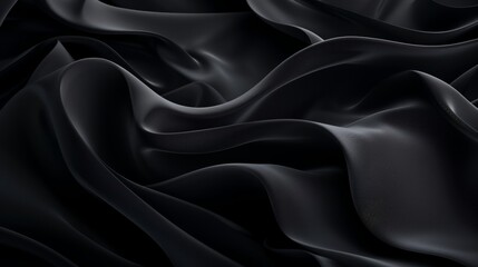 Elegant black silk waves texture