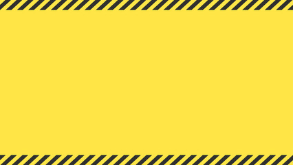 黄色の背景に黒のストライプのシンプルなフレーム - 警告･危険･防災のイメージ素材 - 16:9  © Spica