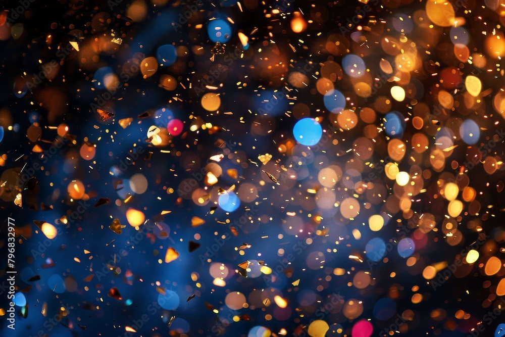 Poster a mesmerizing display of glittering and sparkling abstract lights creating a bokeh effect for enchan