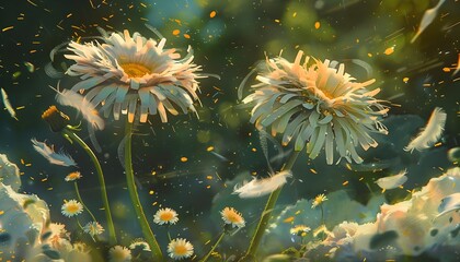 Fantastical Floral Duel:Two Dainty Daisies Compete for Flower Kingdom Supremacy