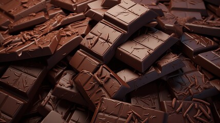 Chocolate bar pieces.