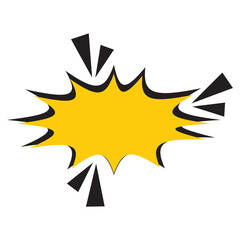 Yellow Boom comic explosion.  Speech bubble. White background. Stock image. Vector illustration. EPS 10.