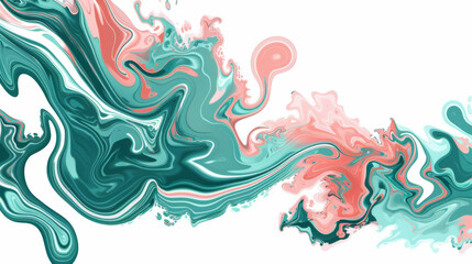 Naklejka premium Vibrant marbled wave design with intertwining pink and turquoise swirls